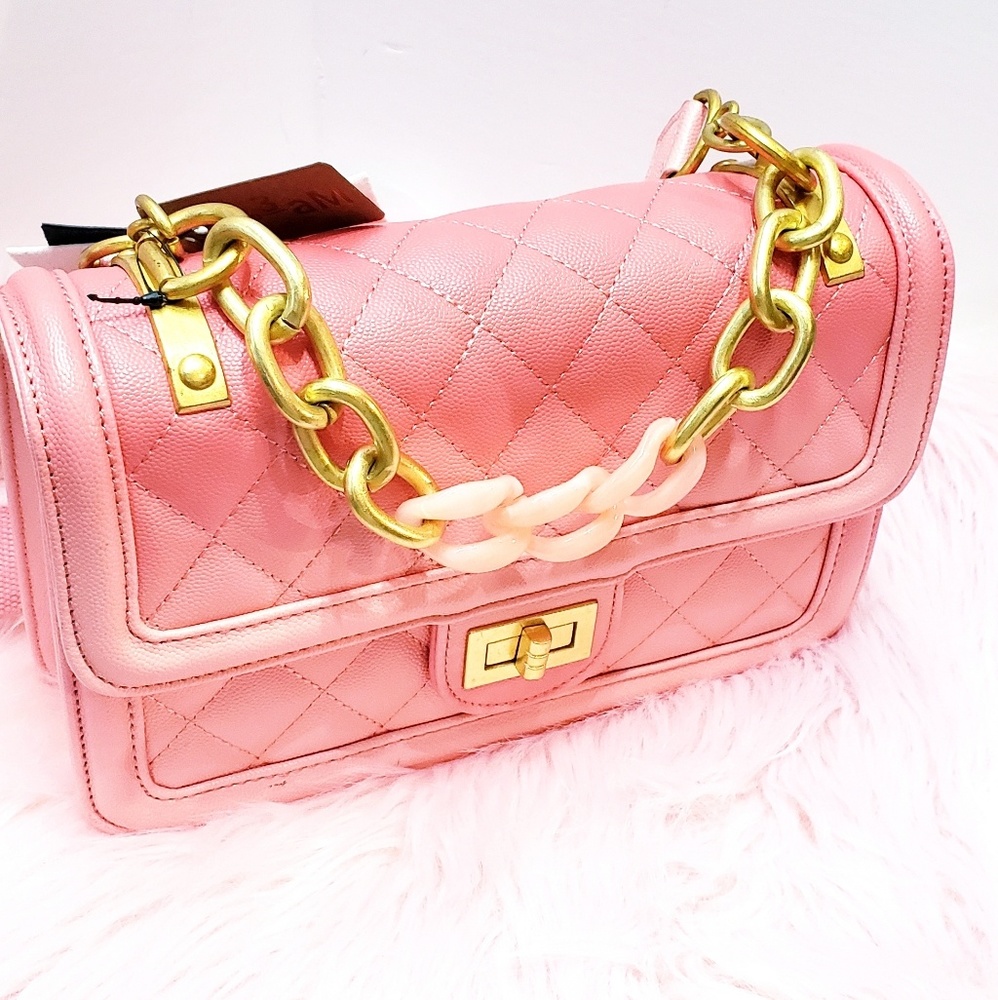 Quilted double chain handBag NWT